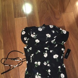 Floral tie front shirt